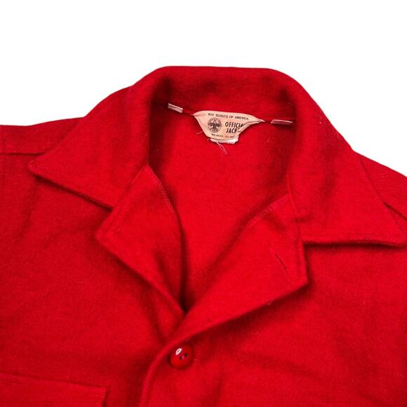 Boy Scouts BSA Vintage 80s Red Wool Official Jacket Youth 20 - Picture 4 of 7
